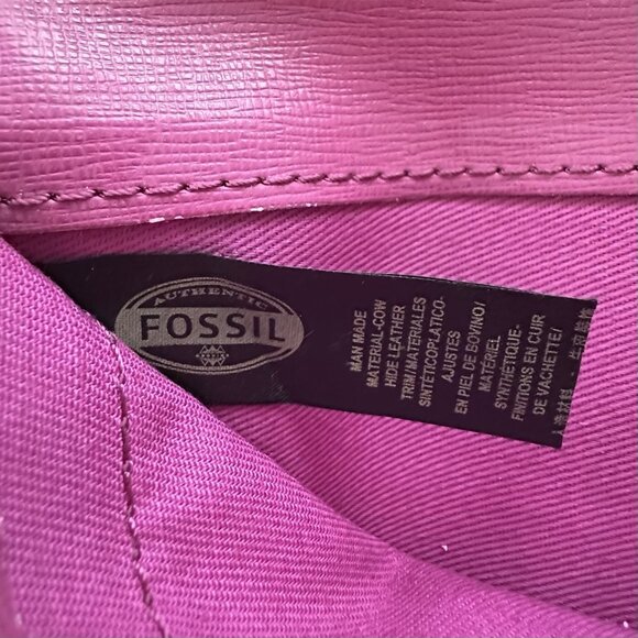 Fossil Madison Slim Clutch Vegan & Leather Wallet Bone Brow & Pink Interior - Picture 5 of 6